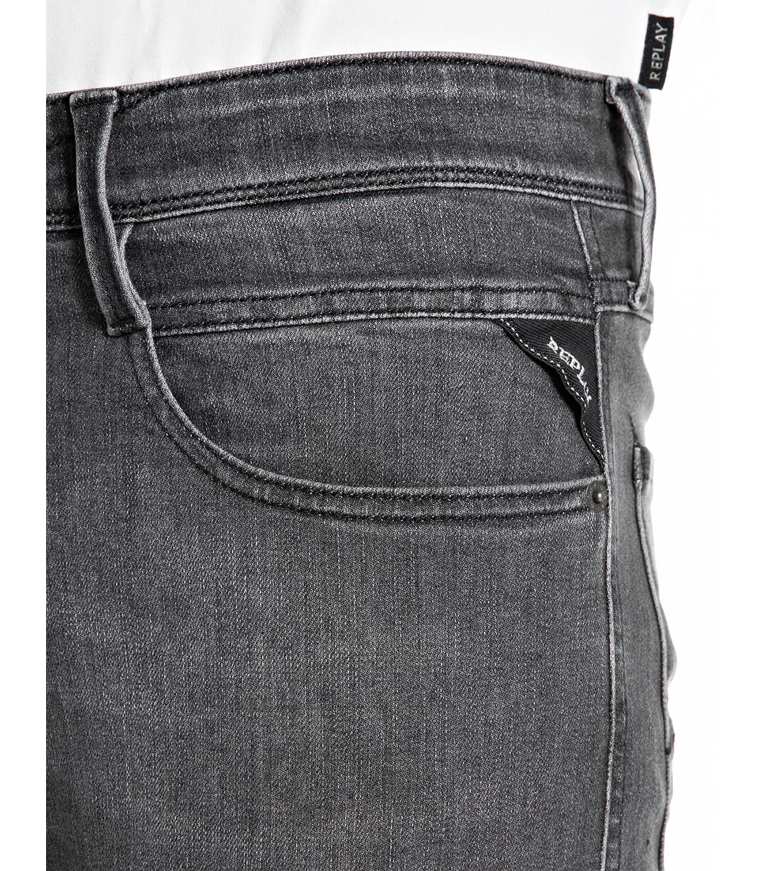 スリムフィットANBASS ブラックパワーストレッチデニム 詳細画像 ダークグレー 6